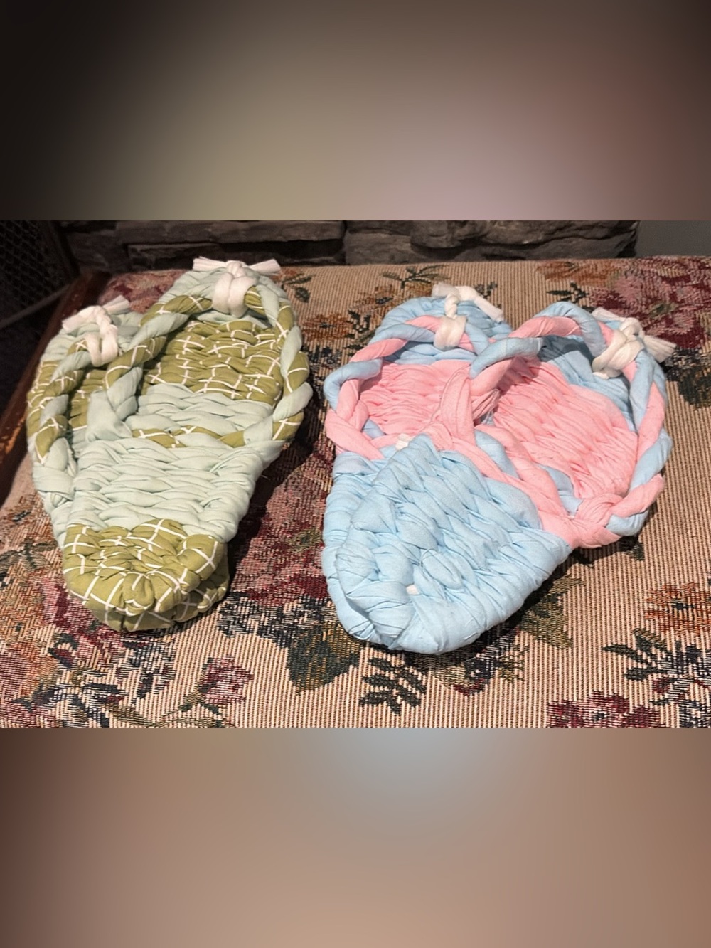 Handmade Woven Fabric Rag Slippers